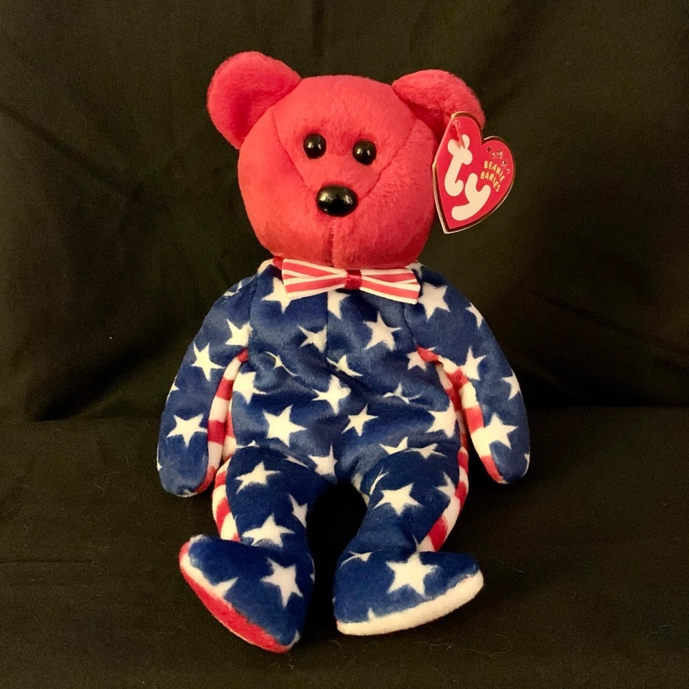 TY Beanie Baby LIBERTY with Red Face
